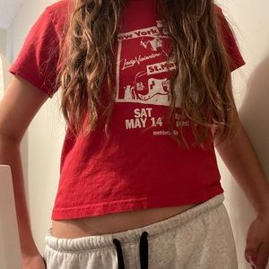 Pacsun x brandy Melville red baggy baby tee